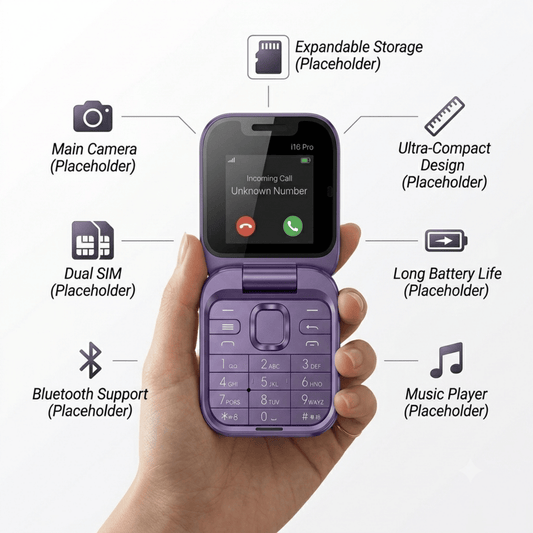 1.77" Mini Foldable - Dual SIM 2G Phone with Compact Design
