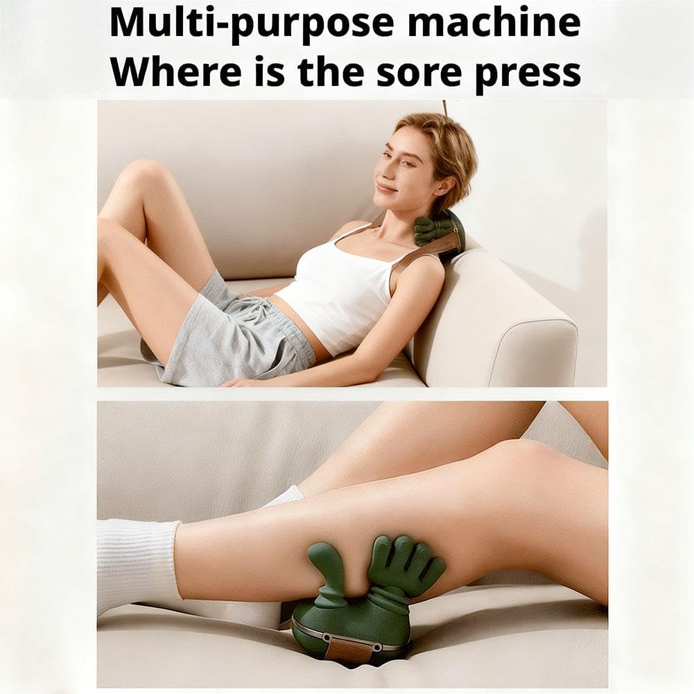 Portable Infrared 5 Finger Neck & Shoulder Massager – Deep Kneading Relaxation Therapy For Home, Office & Travel