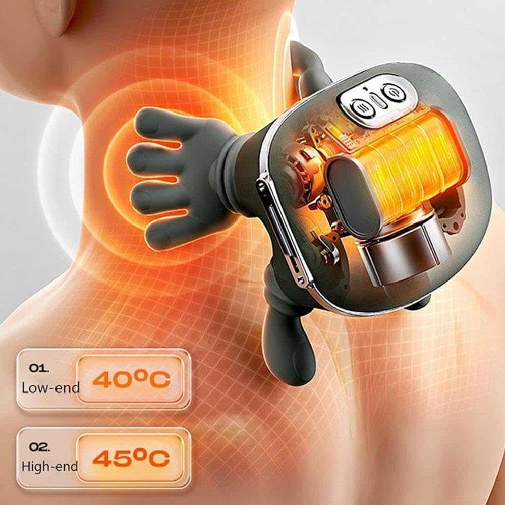 Portable Infrared 5 Finger Neck & Shoulder Massager – Deep Kneading Relaxation Therapy For Home, Office & Travel