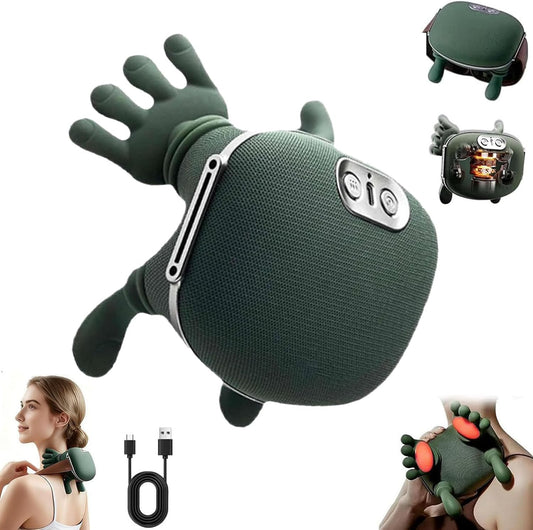 Portable Infrared 5 Finger Neck & Shoulder Massager – Deep Kneading Relaxation Therapy For Home, Office & Travel