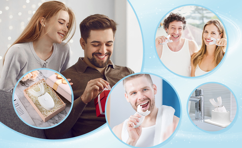 360° Automatic U-Shaped Electric Toothbrush – Rechargeable Waterproof Silicone Toothbrush for Kids & Adults